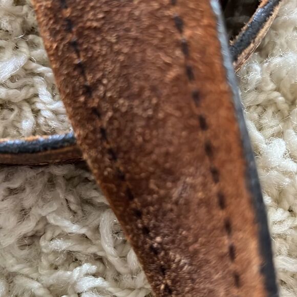 Beautiful men’s leather belt size 36 solid brass buckle - Picture 8 of 12